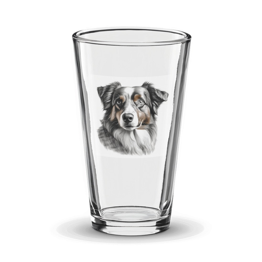 PugMug Custom Australian Shepherd Dog Glass Tumbler