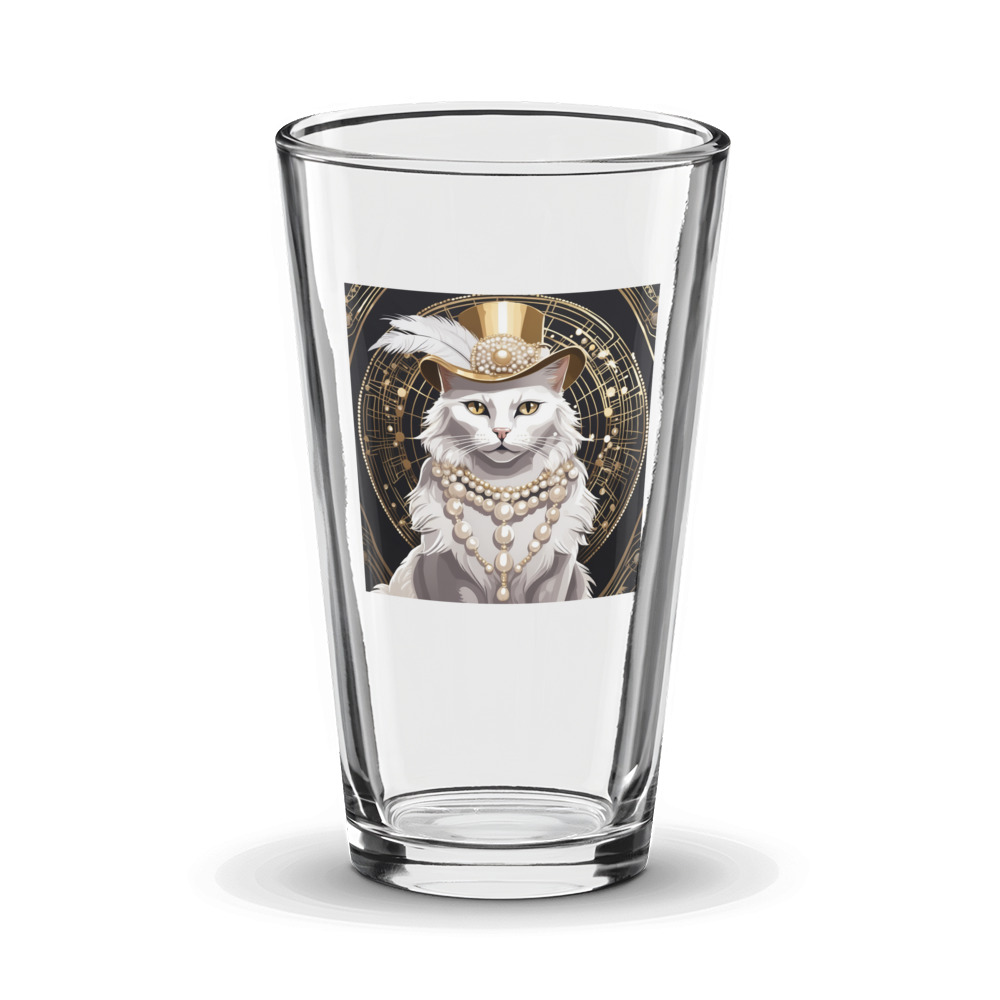 PugMug Custom White Companion Cat Glass Tumbler