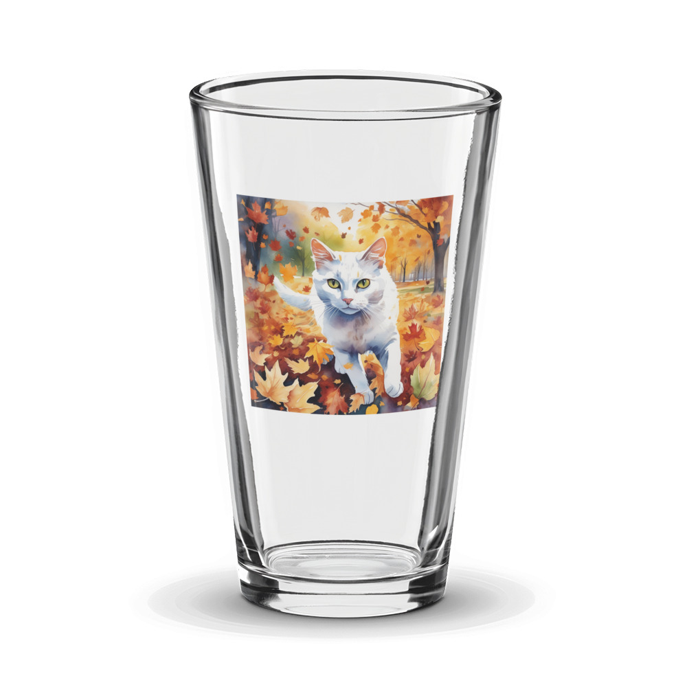 PugMug Custom White Companion Cat Glass Tumbler