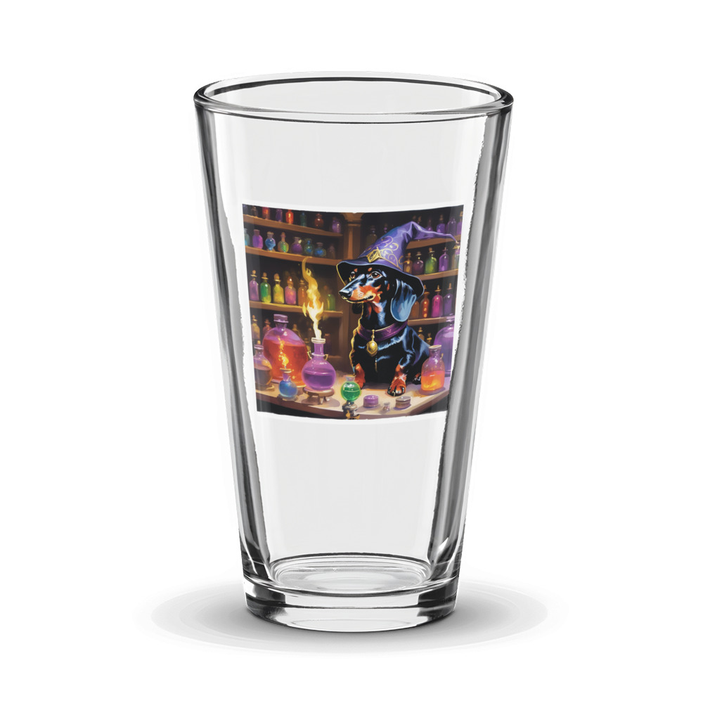 PugMug Custom Black Dachshund Glass Tumbler