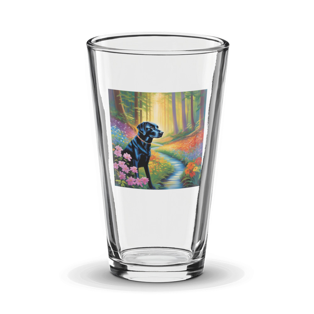 PugMug Custom Black Labrador Retriever Glass Tumbler