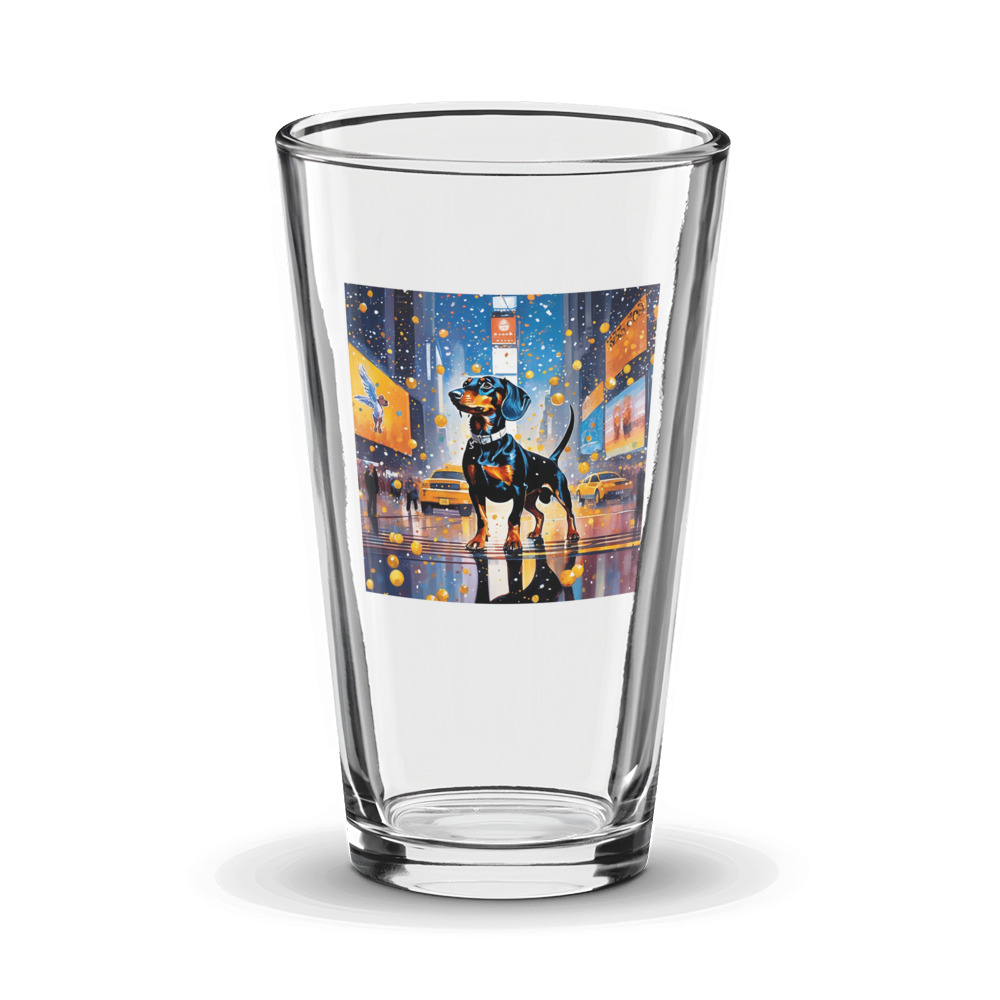 PugMug Custom Black Dachshund Glass Tumbler