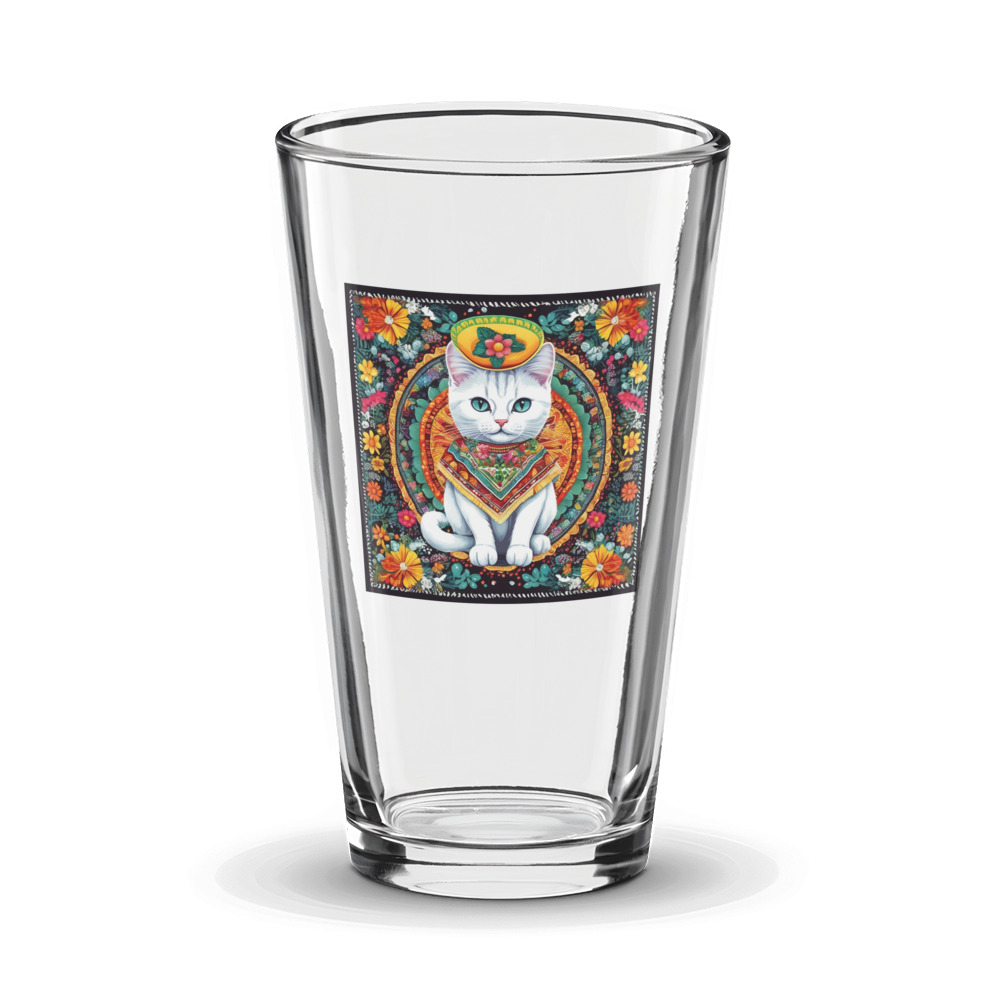 PugMug Custom White Companion Cat Glass Tumbler