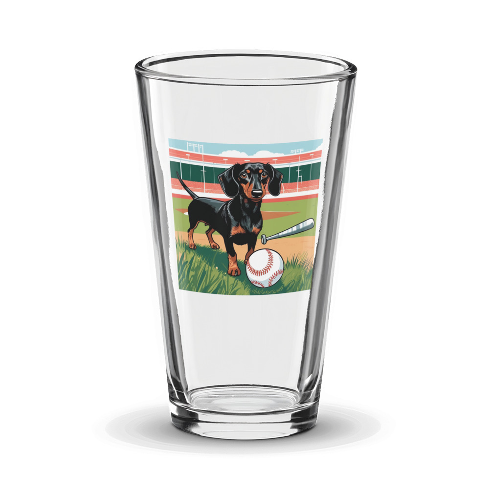 PugMug Custom Black Dachshund Glass Tumbler