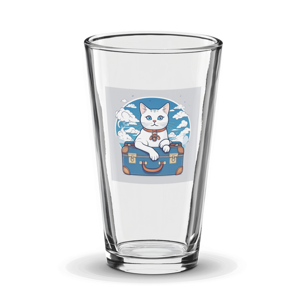 PugMug Custom White Companion Cat Glass Tumbler