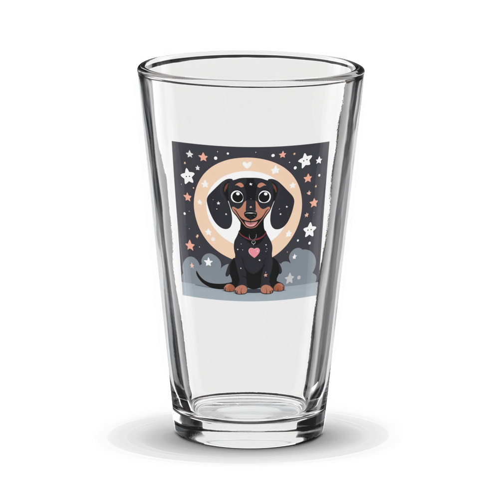 PugMug Custom Black Dachshund Glass Tumbler