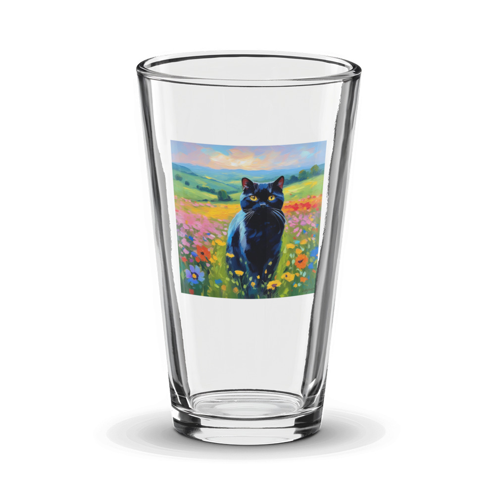 PugMug Custom Black Scottish Fold Cat Glass Tumbler