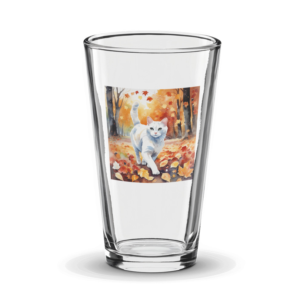 PugMug Custom White Companion Cat Glass Tumbler