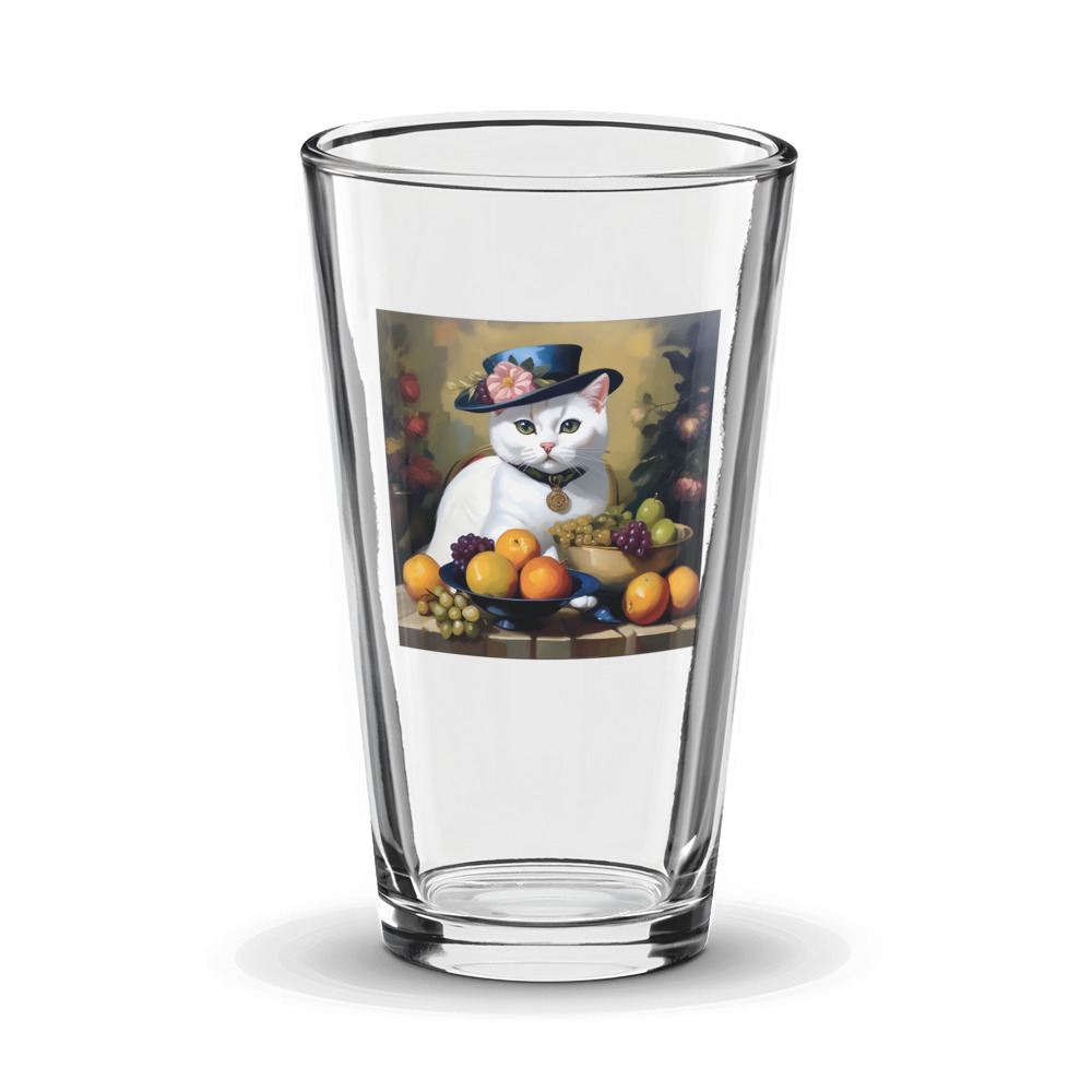 PugMug Custom White British Shorthair Cat Glass Tumbler