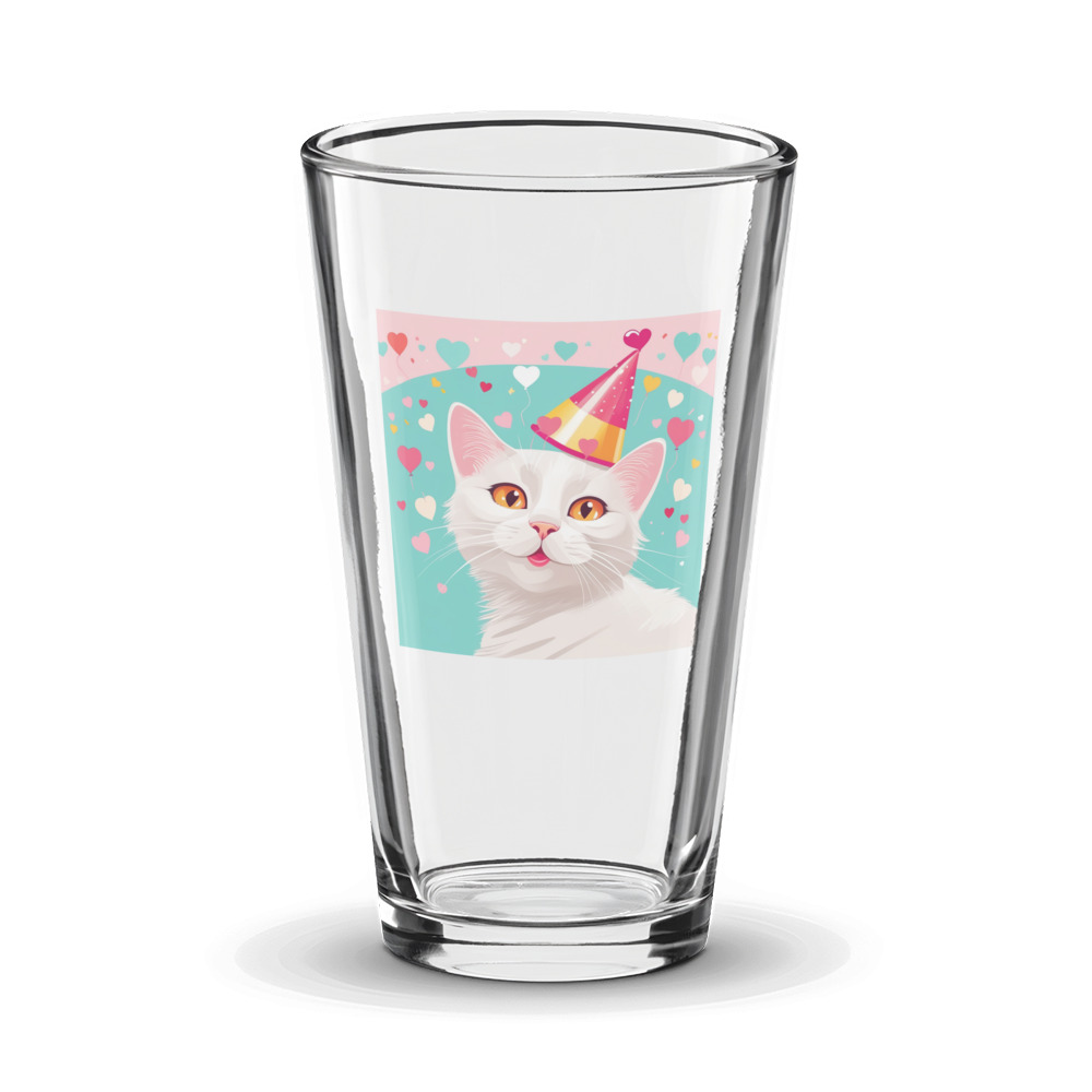 PugMug Custom White Companion Cat Glass Tumbler