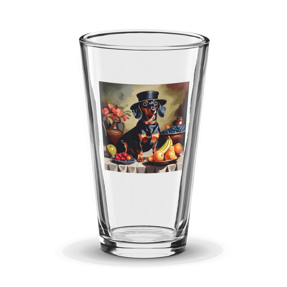 PugMug Custom Black Dachshund Glass Tumbler