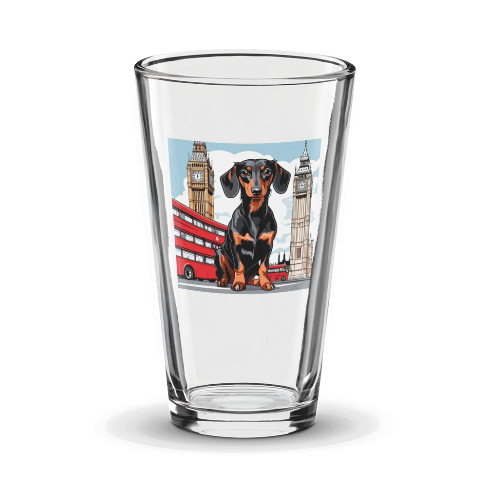 PugMug Custom Black Dachshund Glass Tumbler