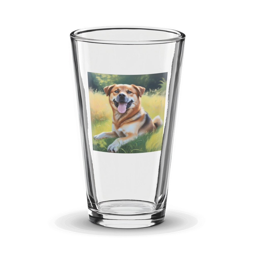 PugMug Custom Blue Glass Tumbler