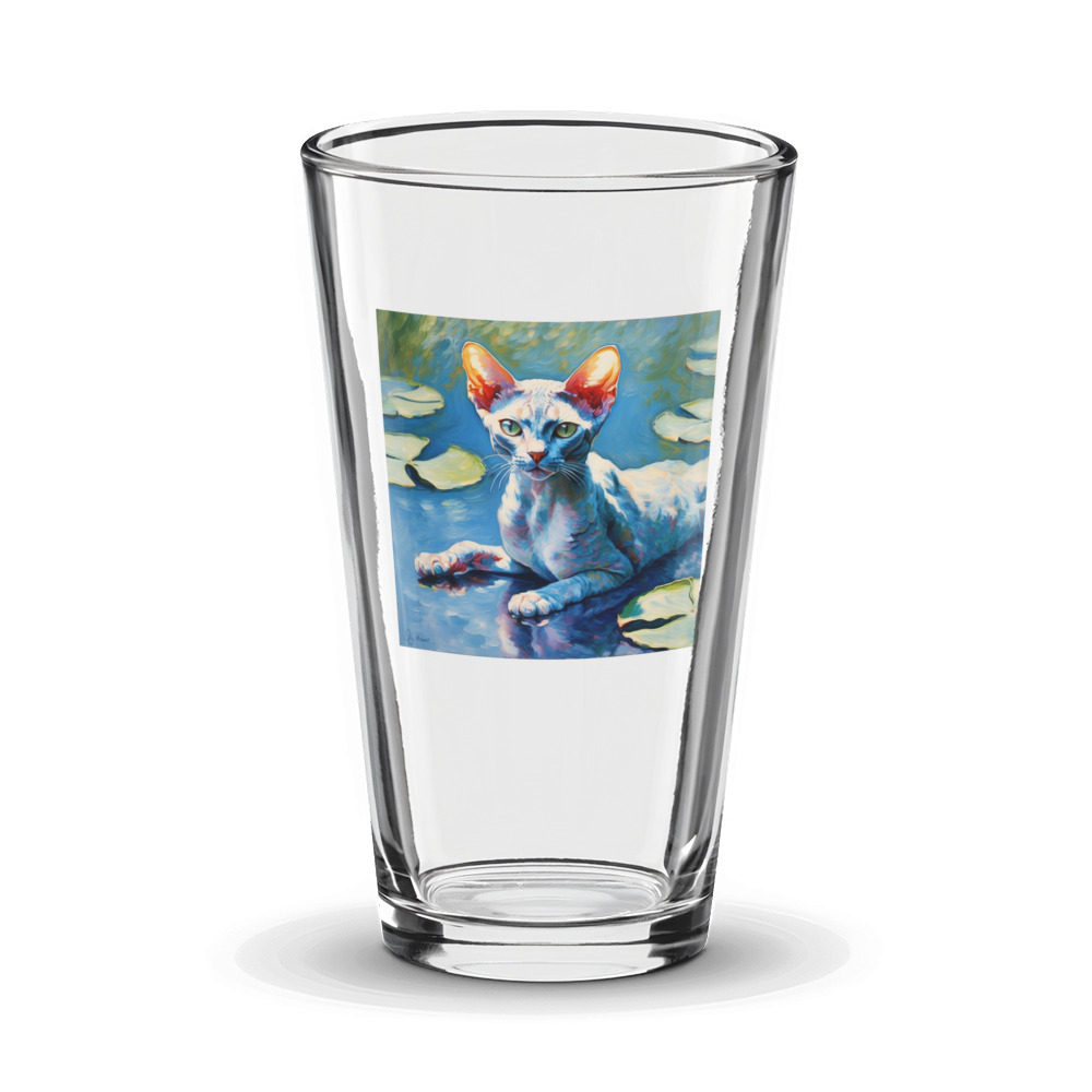 PugMug Custom Tabby Devon Rex Cat Glass Tumbler