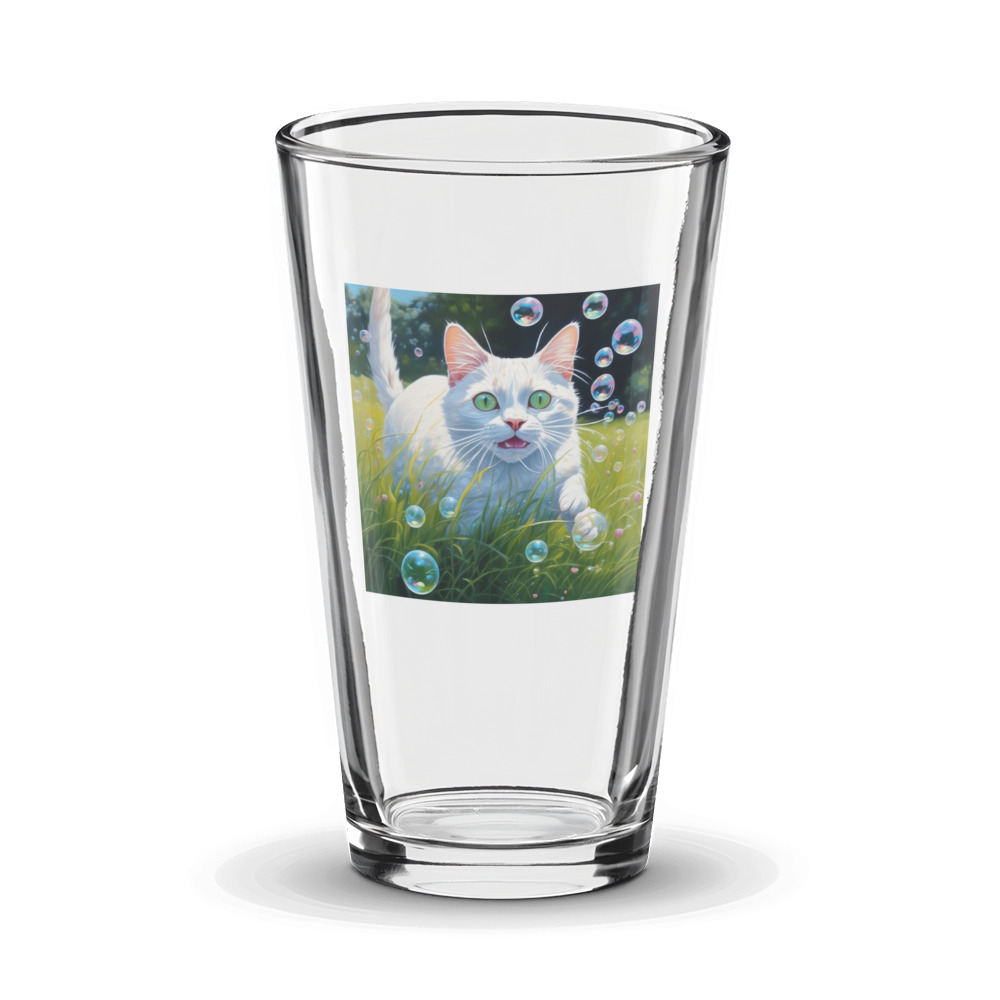 PugMug Custom White Companion Cat Glass Tumbler