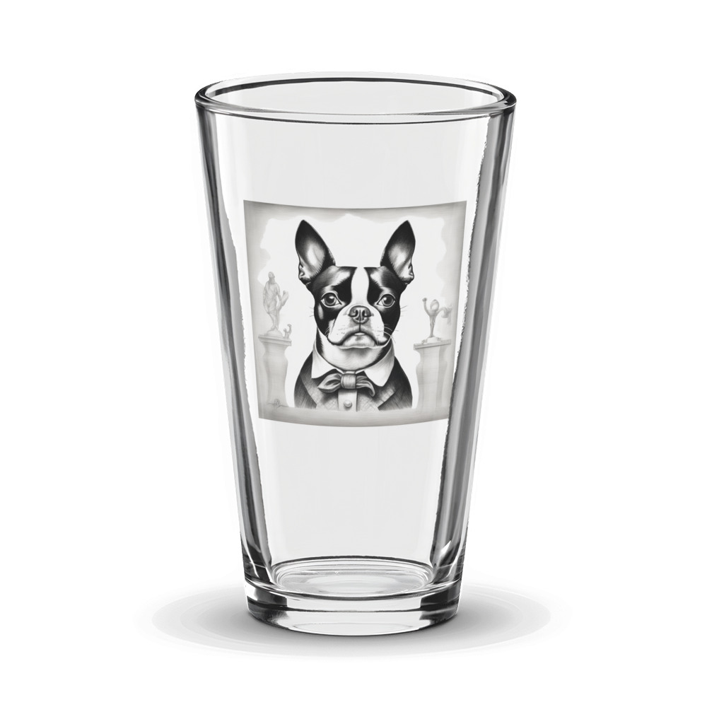 PugMug Custom Boston Terrier Glass Tumbler