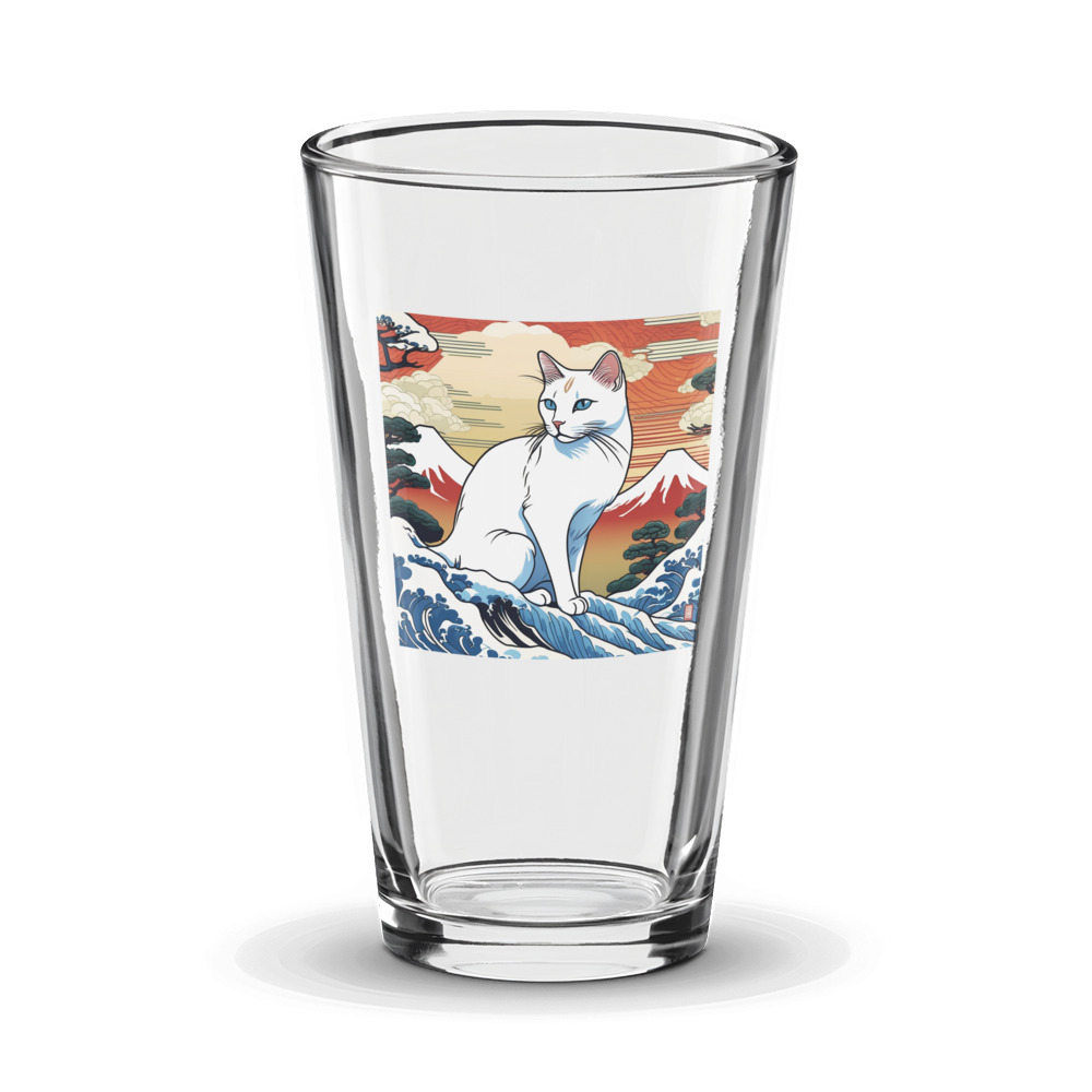 PugMug Custom White Companion Cat Glass Tumbler