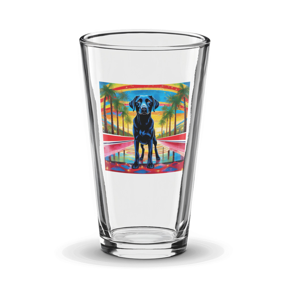 PugMug Custom Black Labrador Retriever Glass Tumbler