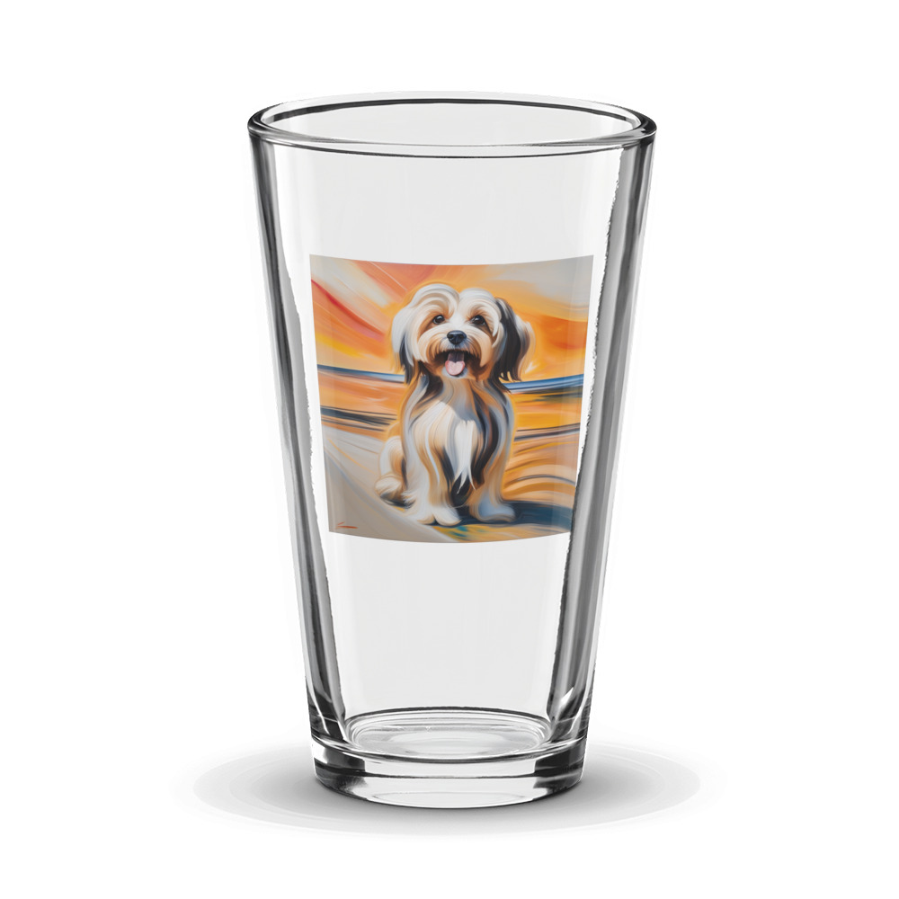 PugMug Custom Tan Havanese Dog Glass Tumbler