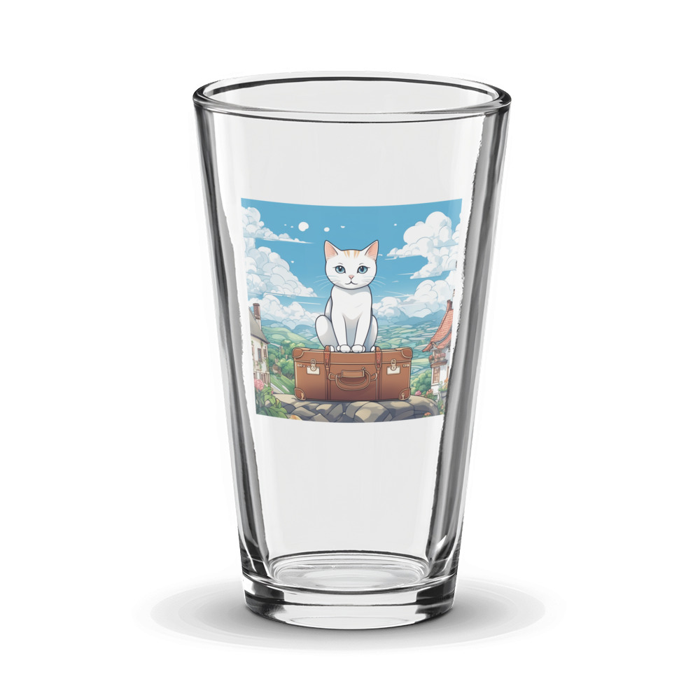 PugMug Custom White Companion Cat Glass Tumbler