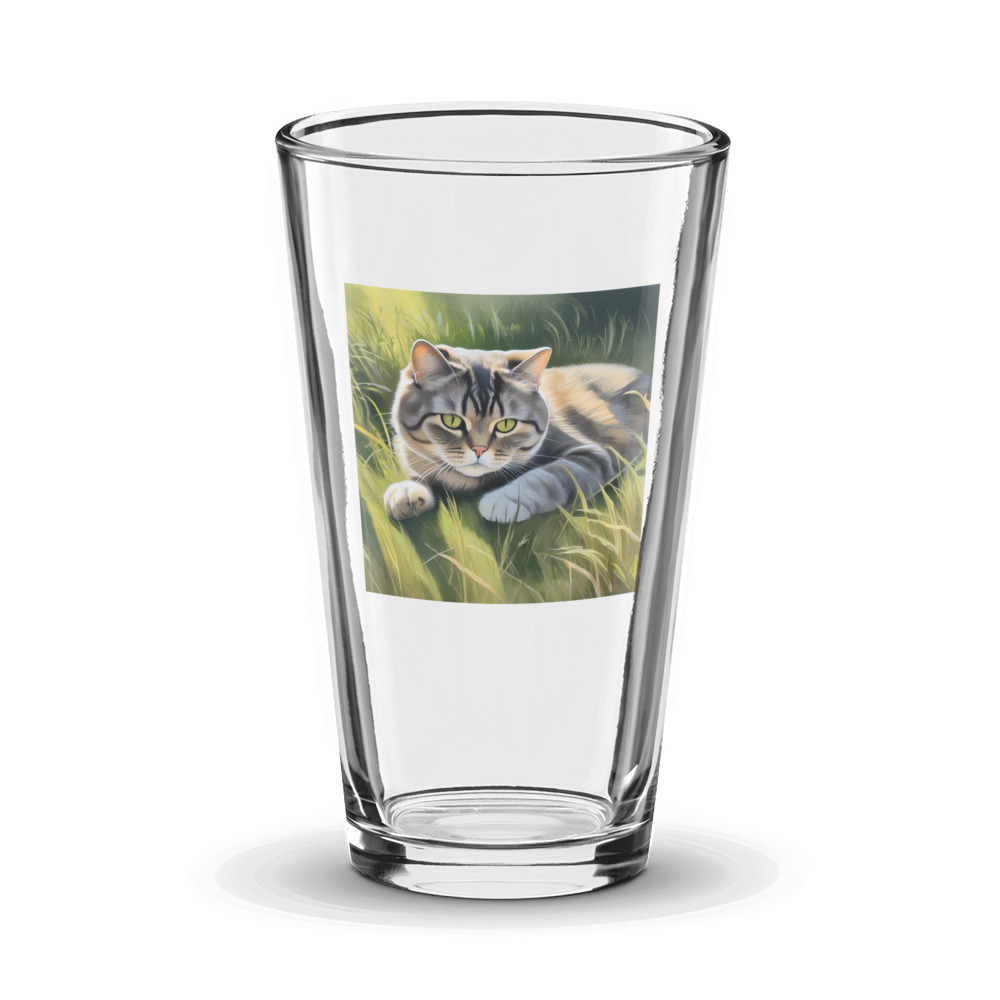 PugMug Custom Tabby Scottish Fold Cat Glass Tumbler