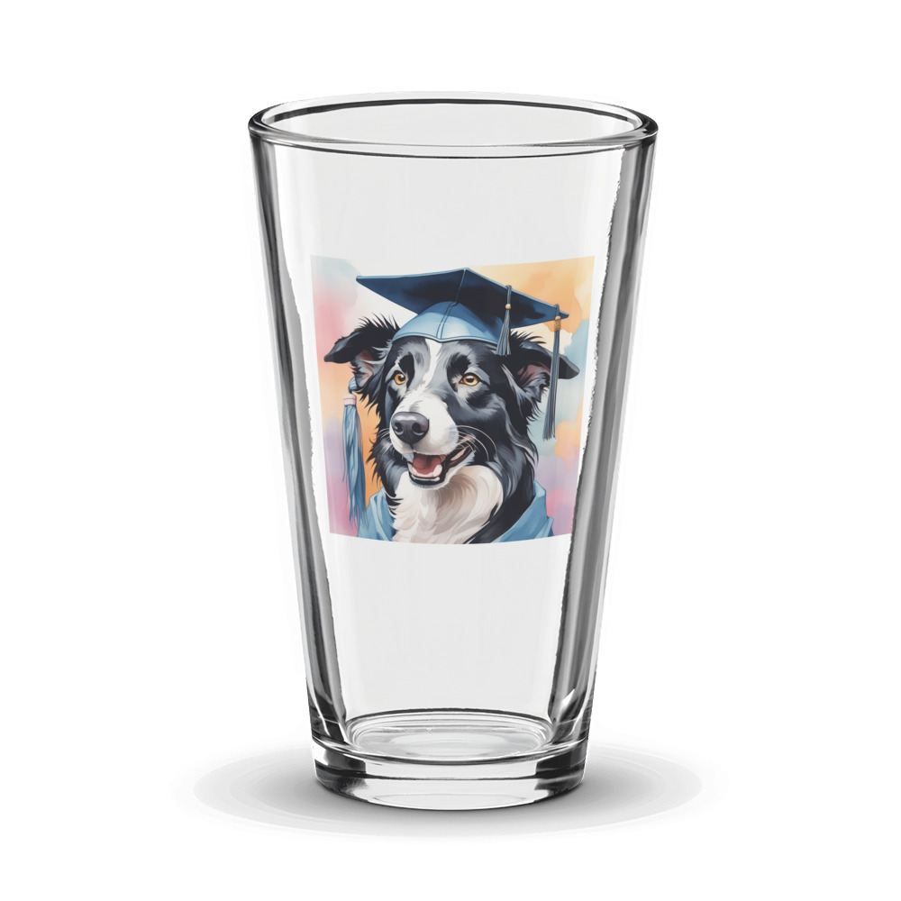 PugMug Custom Border Collie Glass Tumbler