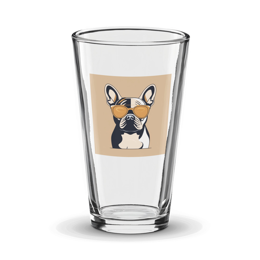 PugMug Custom Tan French Bulldog Glass Tumbler