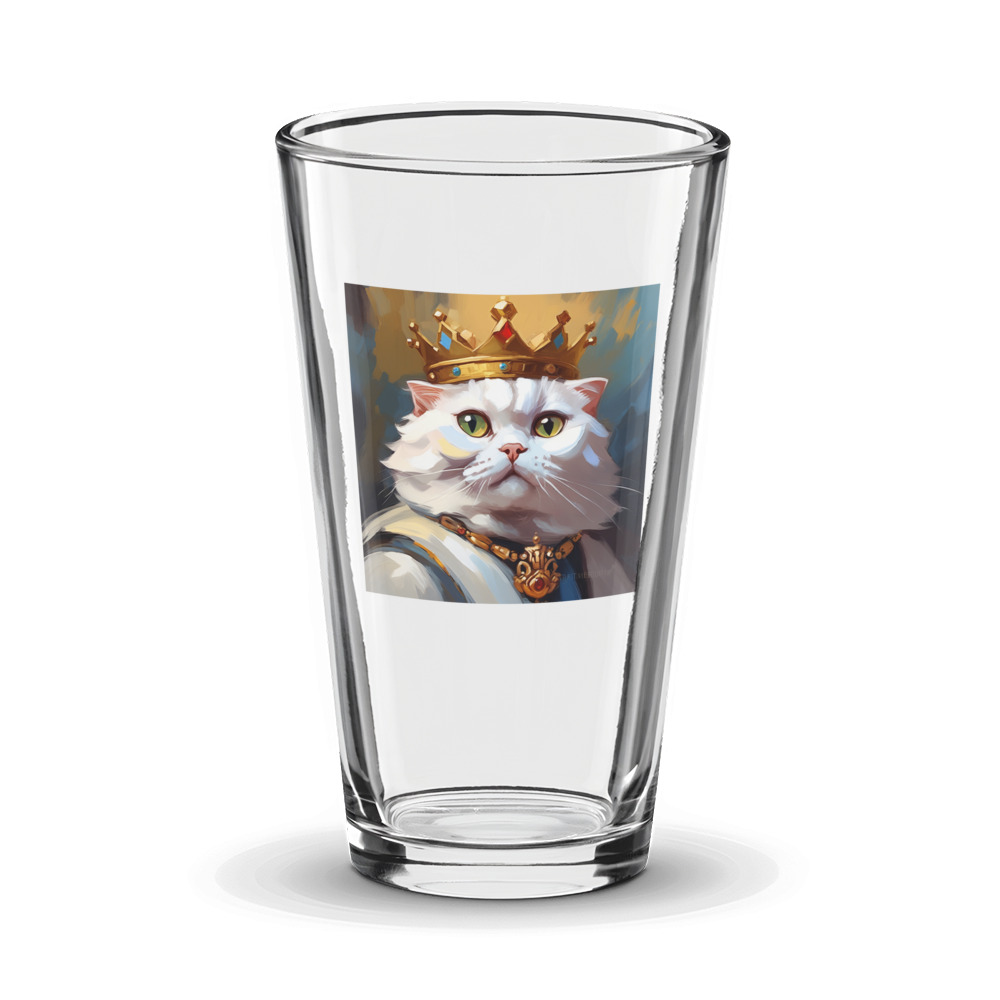 PugMug Custom White Scottish Fold Cat Glass Tumbler
