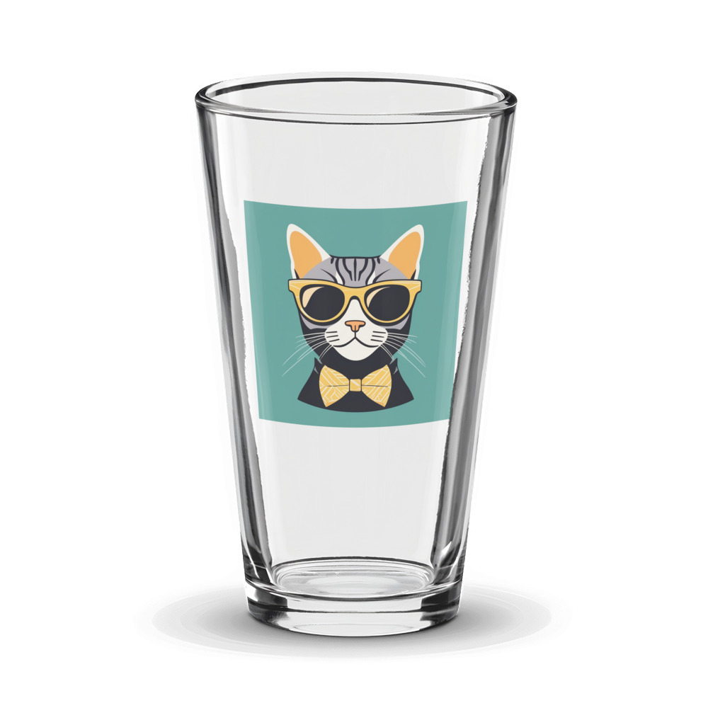 PugMug Custom Tabby American Shorthair Cat Glass Tumbler