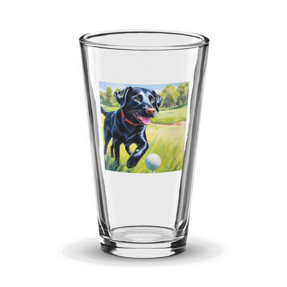 PugMug Custom Black Labrador Retriever Glass Tumbler