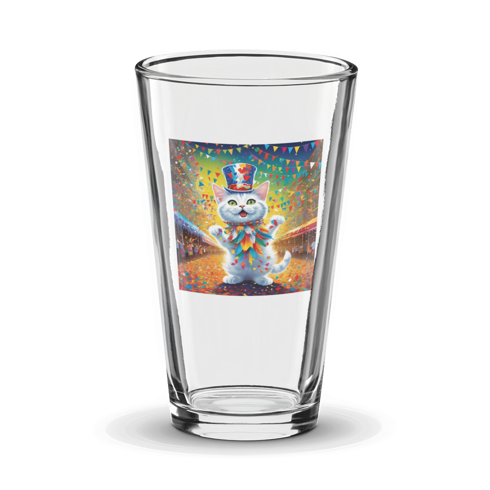 PugMug Custom White American Shorthair Cat Glass Tumbler