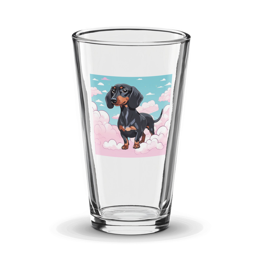 PugMug Custom Black Dachshund Glass Tumbler