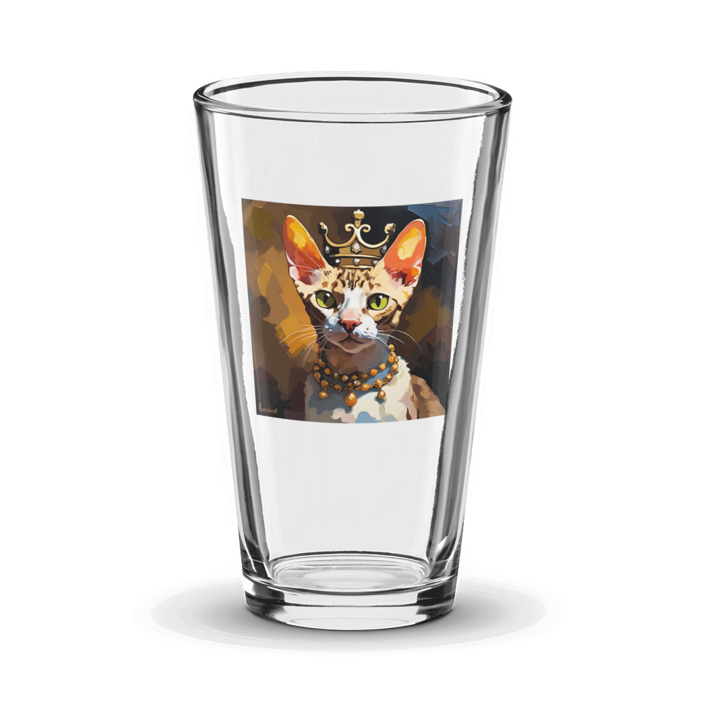 PugMug Custom Tabby Devon Rex Cat Glass Tumbler