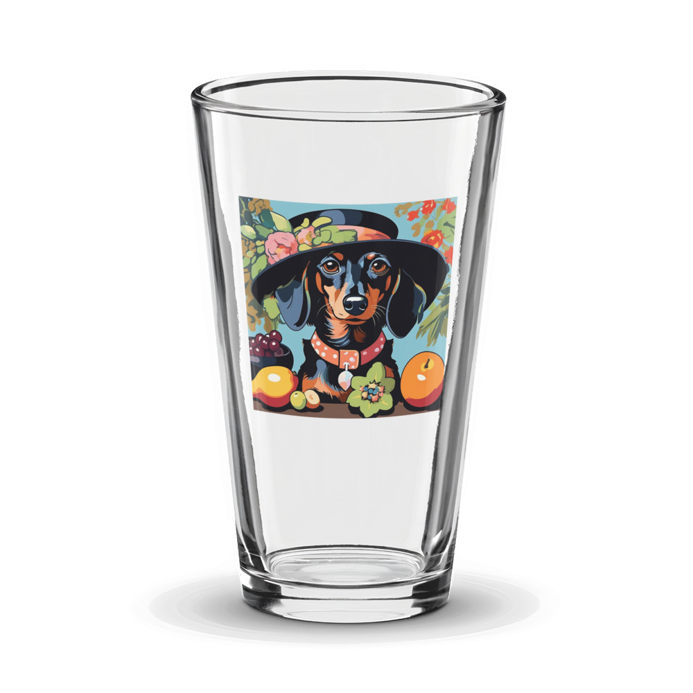 PugMug Custom Black Dachshund Glass Tumbler