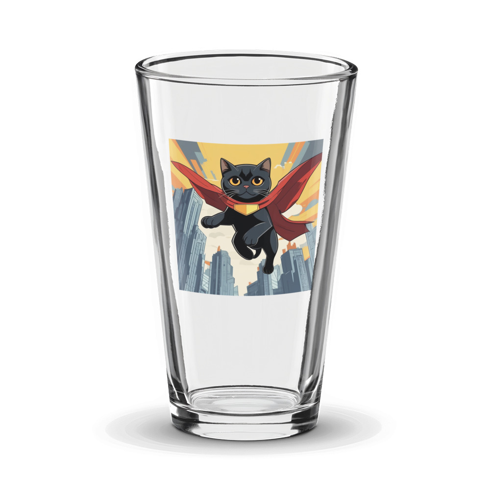 PugMug Custom Black Scottish Fold Cat Glass Tumbler