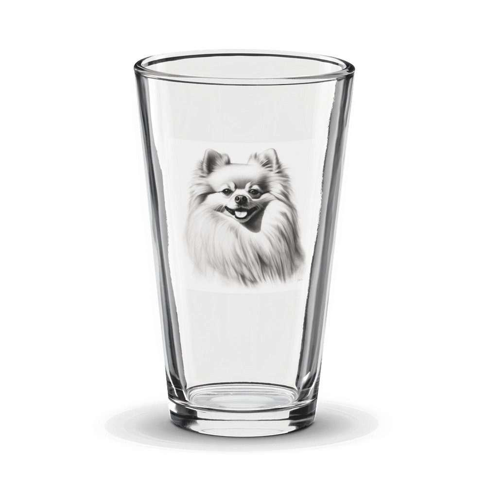 PugMug Custom White Pomeranian Glass Tumbler