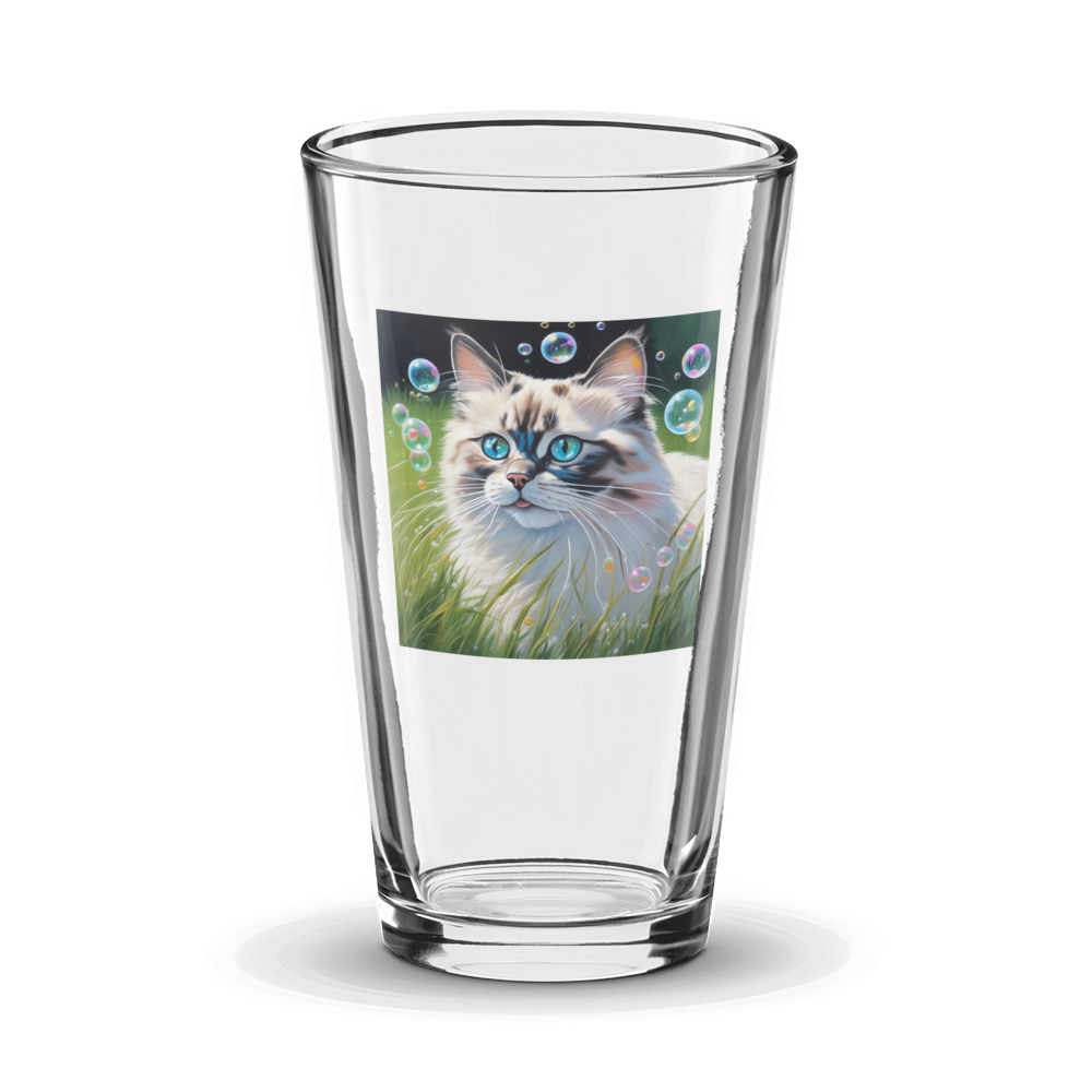 PugMug Custom Tabby Ragdoll Cat Glass Tumbler