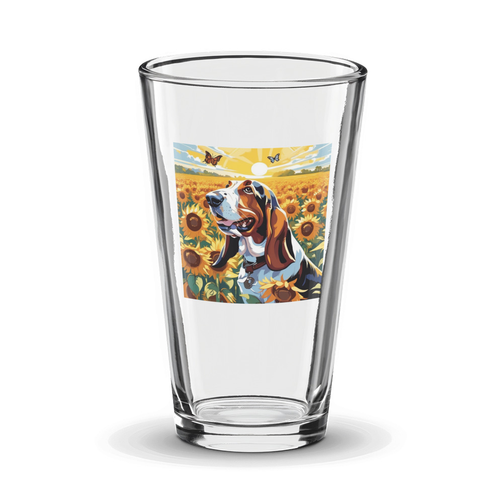 PugMug Custom Basset Hound Glass Tumbler