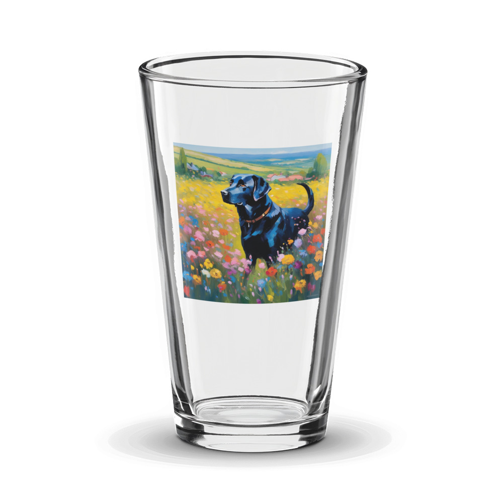 PugMug Custom Black Labrador Retriever Glass Tumbler