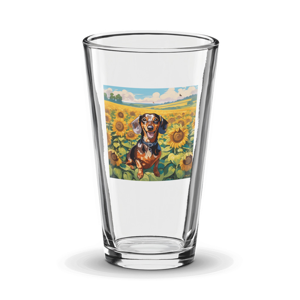 PugMug Custom Tan Dachshund Glass Tumbler