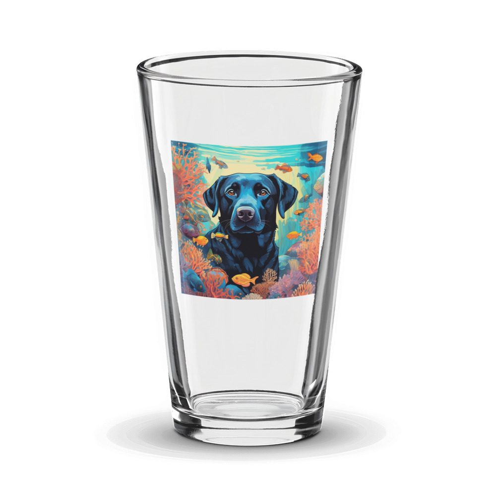 PugMug Custom Black Labrador Retriever Glass Tumbler