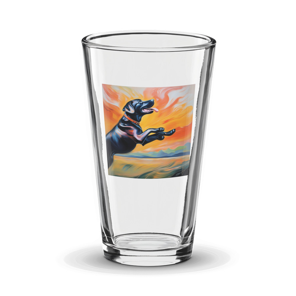 PugMug Custom Black Labrador Retriever Glass Tumbler