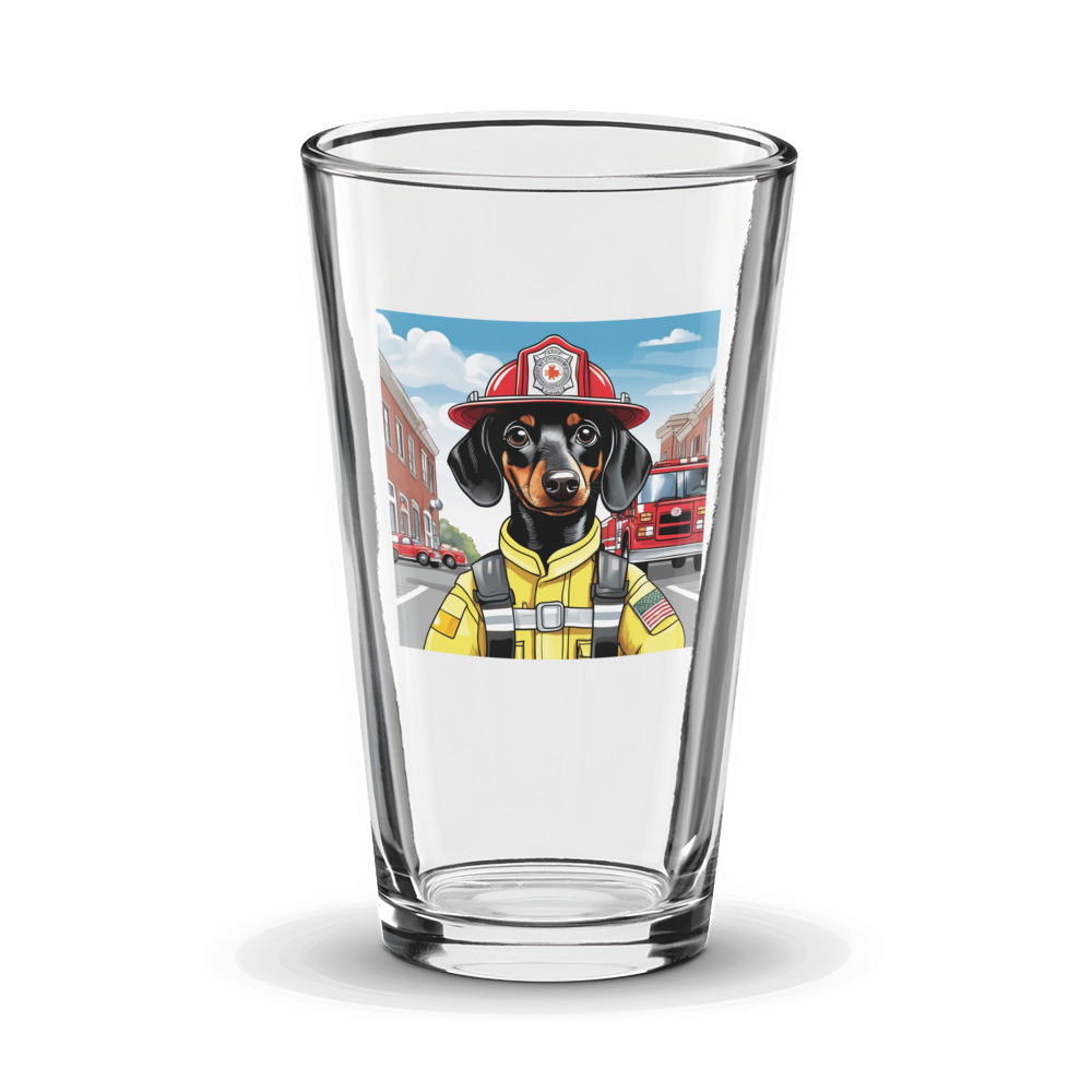 PugMug Custom Black Dachshund Glass Tumbler