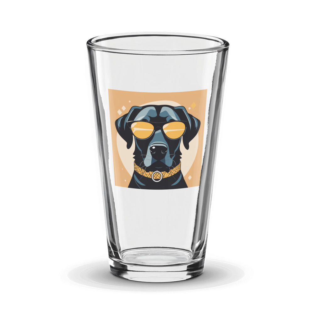 PugMug Custom Black Labrador Retriever Glass Tumbler