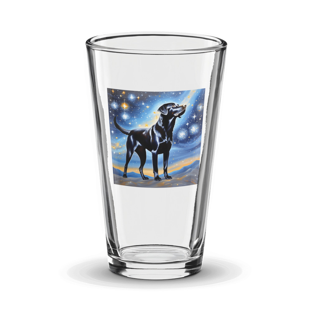 PugMug Custom Black Labrador Retriever Glass Tumbler