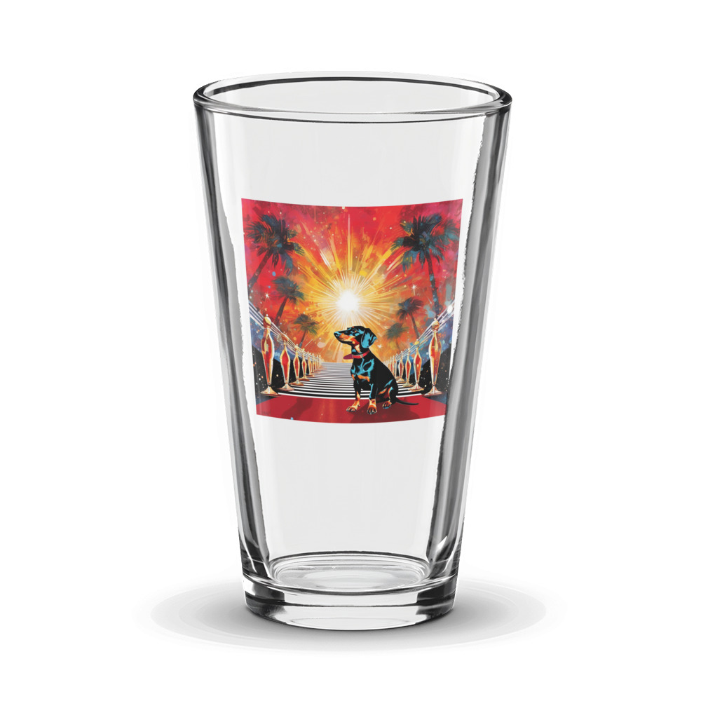 PugMug Custom Black Dachshund Glass Tumbler