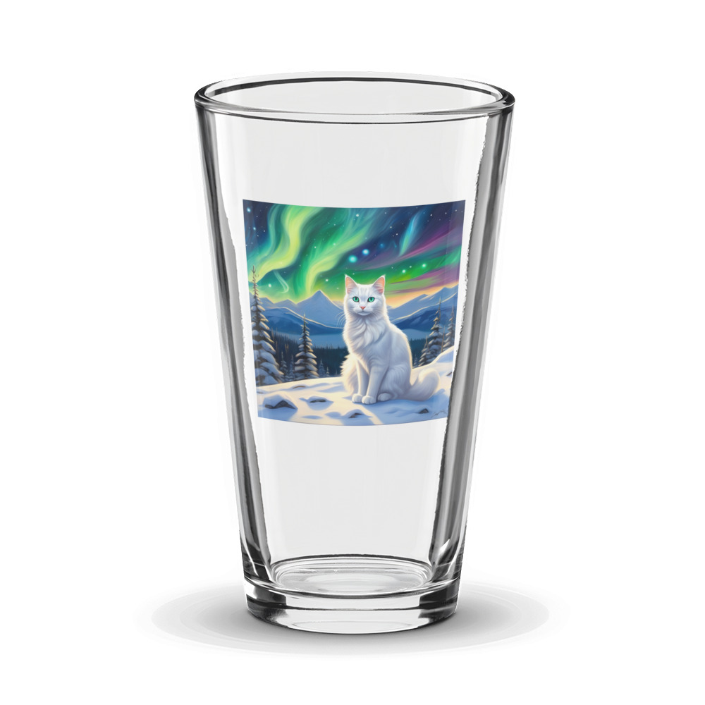 PugMug Custom White Companion Cat Glass Tumbler