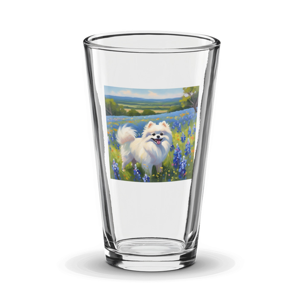 PugMug Custom White Pomeranian Glass Tumbler