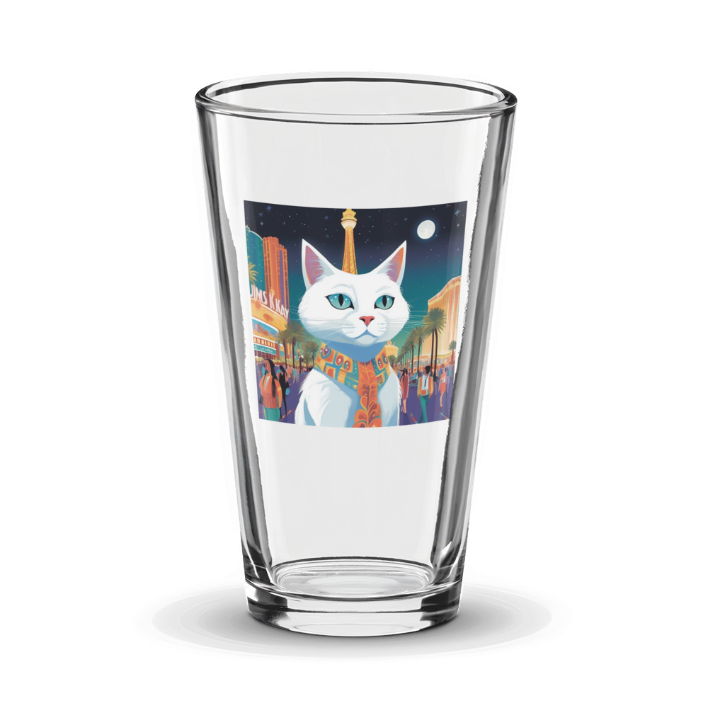 PugMug Custom White Companion Cat Glass Tumbler