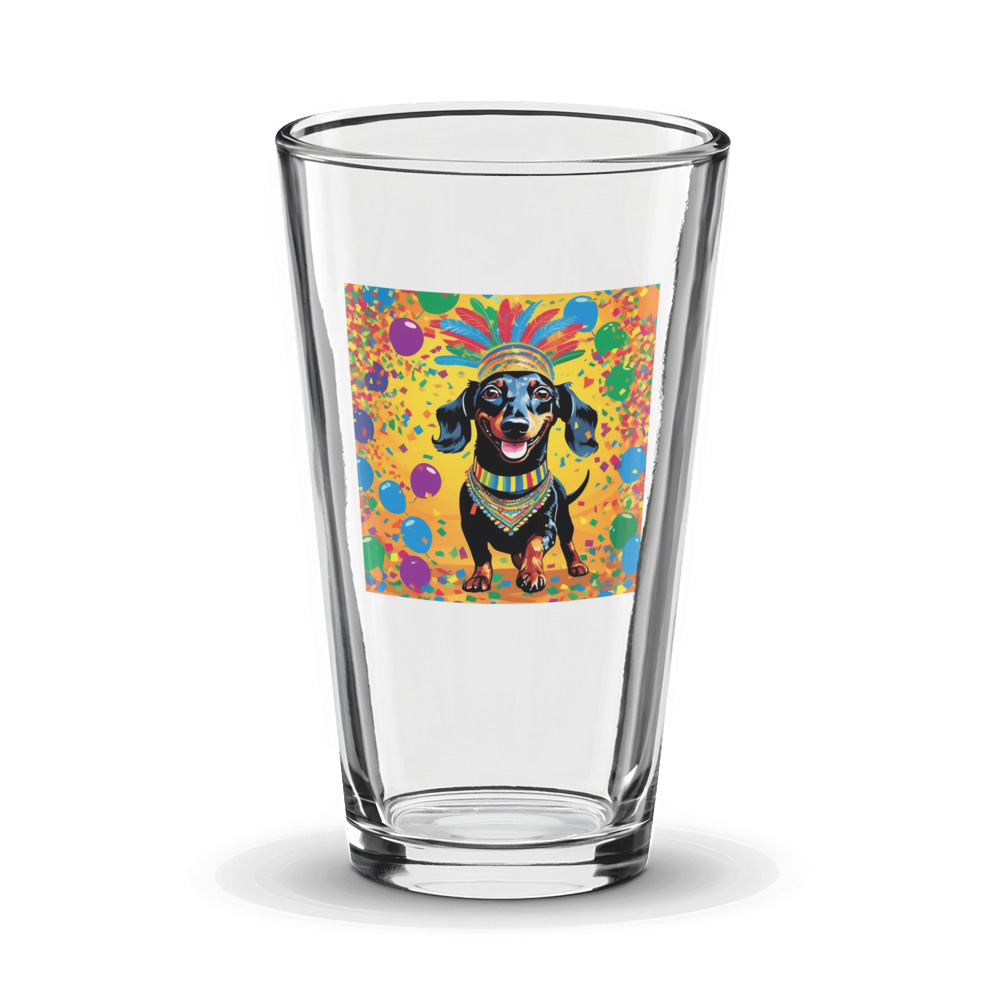 PugMug Custom Black Dachshund Glass Tumbler
